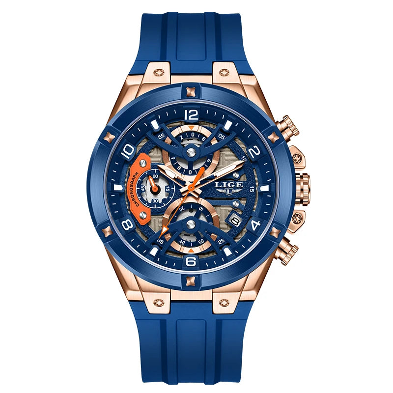 LIGE Simple Fashion Quartz Man Watch Silicone Outdoor Casual Sports Waterproof Luminous Calendar Random Gift Box Watches for Men