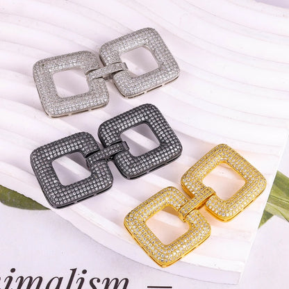 Juya DIY Copper 18K Gold Plated Pendant Connector Fastener Buttob Lock Clasps For Needlework Natural Stone Pearls Jewelry Making