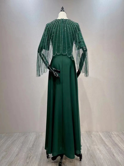 Light luxury high-end temperament dinner party nail bead wedding mother dress evening gown
