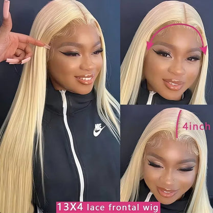 38 inch 613 Blonde 200% Density 13x4 HD Lace Front Human Hair Wigs Pre plucked Brazilian Straight Glueless Lace Fontal Wig Women
