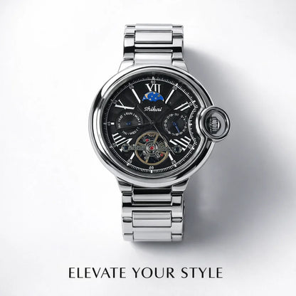 Mens Quartz Watch Stainless Steel Business Dress Wristwatch Roman Numeral Dial Daily Waterproof Gift Watch for Men