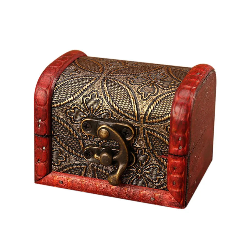 Chinese Style Vintage Wooden Jewelry Box With Lock Trinket Packing Box For Ring Brooch Bracelets Earrings Ear Studs Storage Box