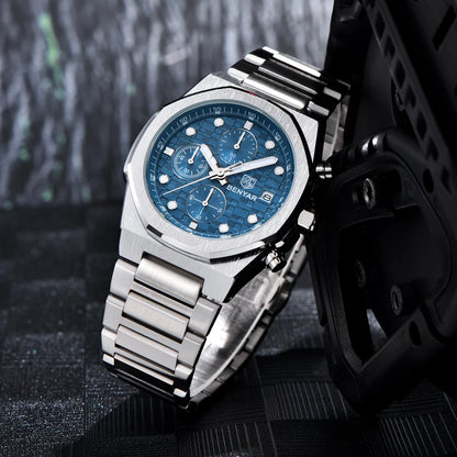 2025 New BENYAR Men's Watches Top Luxury Quartz Wristwatches Chronograph Watch For Man Stainless Steel Waterproof Clock Gift Box