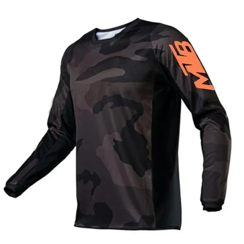 Fashion Sports Long-sleeve Top Outdoor Cycling Motorcycle Shirt Breathable Comfortable Trendy Print Casual Top