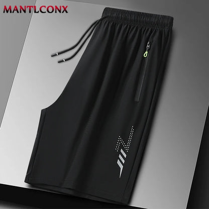Summer Men's Shorts Cool Sportswear Running Sport Shorts Casual Bottoms Gym Fitness Training Jogging Short Pants Men Black Gray