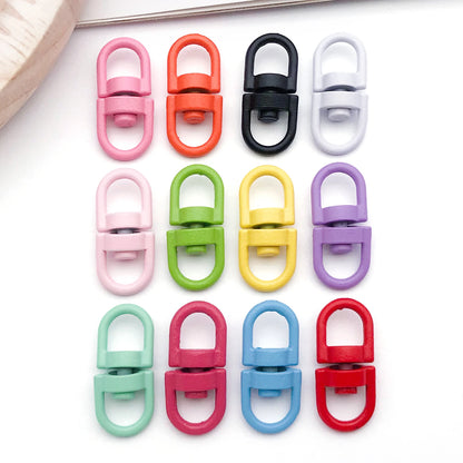 20pcs Metal Rotate Buckle Key Rings Swivel Dog Buckle Holder Connectors for DIY Keychain Jewelry Making Accessories
