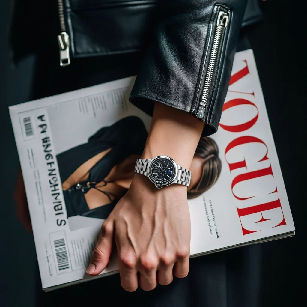 Mens Quartz Watch Stainless Steel Business Dress Wristwatch Roman Numeral Dial Daily Waterproof Gift Watch for Men