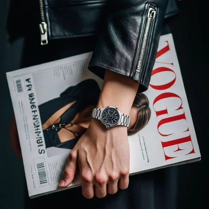 Mens Quartz Watch Stainless Steel Business Dress Wristwatch Roman Numeral Dial Daily Waterproof Gift Watch for Men