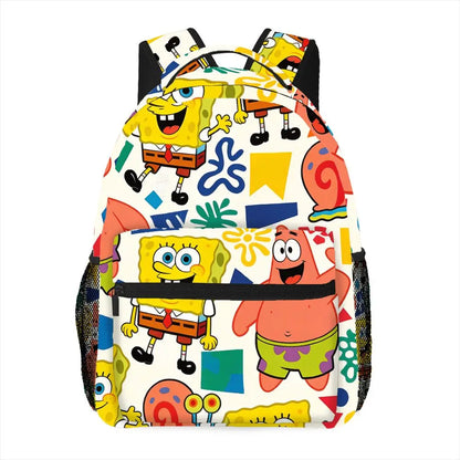 Cute SpongeBob & Patrick Star All Over Print Backpack Cartoon School Bag Casual Daypack for Travel School