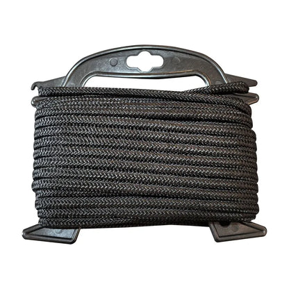 Black Polypropylene Diamond Braid Rope 1/4 Inch Diameter 50 Feet Length for Marine Outdoor Boating Camping Heavy Duty
