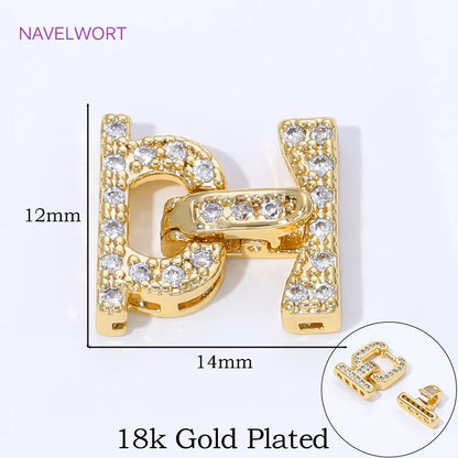 Multi Strands Necklace Clasp 18K Gold Plated Pearl Clasps Connector,Brass Fastener Closure Lock Clasps,DIY Jewelry Accessories
