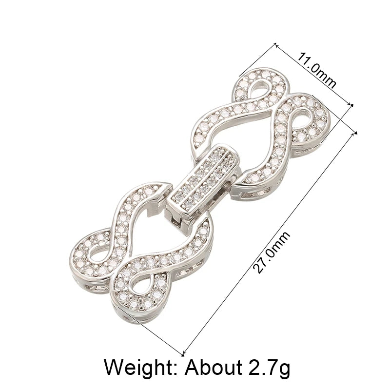 Juya 18K Gold Plated Decorative Sector Fastener Connector Lock Clasps Accessories For DIY Needlework Beads Pearls Jewelry Making