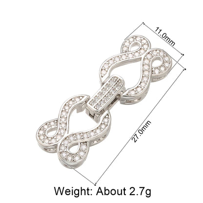 Juya 18K Gold Plated Decorative Sector Fastener Connector Lock Clasps Accessories For DIY Needlework Beads Pearls Jewelry Making