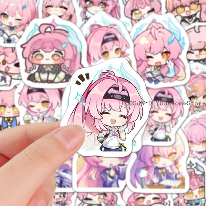60Pcs Game Aemeath Wuthering Waves Q-version Anime Stickers Laptop Phone Suitcase Notebook Label Stationery Sticker Student Gift