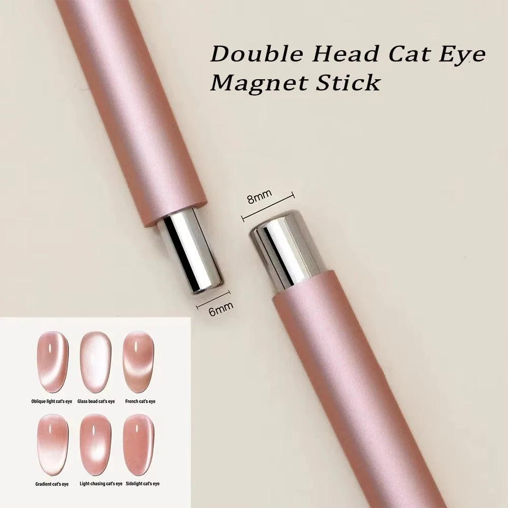 1Pcs Round Steel Magnetic Ball Double-Headed Thickened Cat-Eye Magnetic Stick Cylindrical French Magnet Pen Cat Eye Magnet Tool