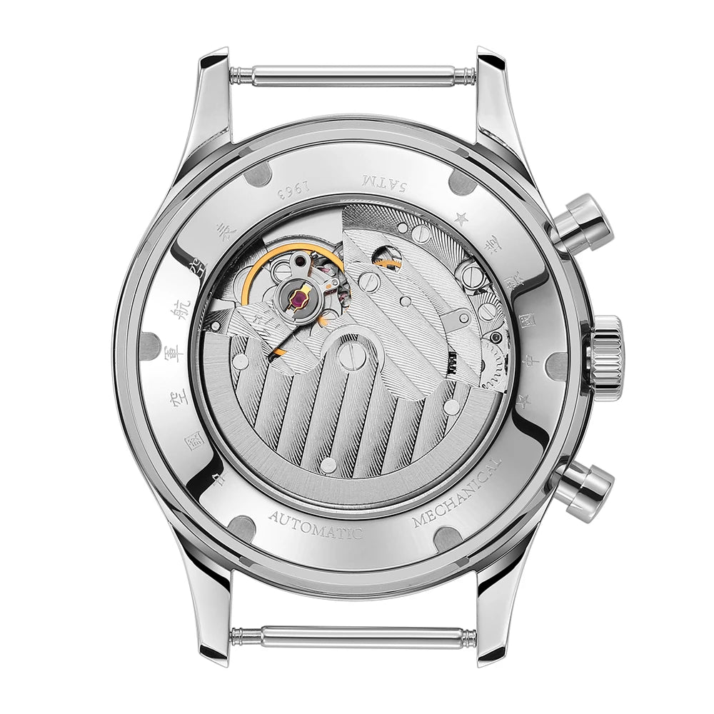SEAKOSS 1963 Mechanical Wristwatch ST1654 Seagull Movement 24-hour Instruction Air Force Aviation Pilot Calendar Mens Gift Watch