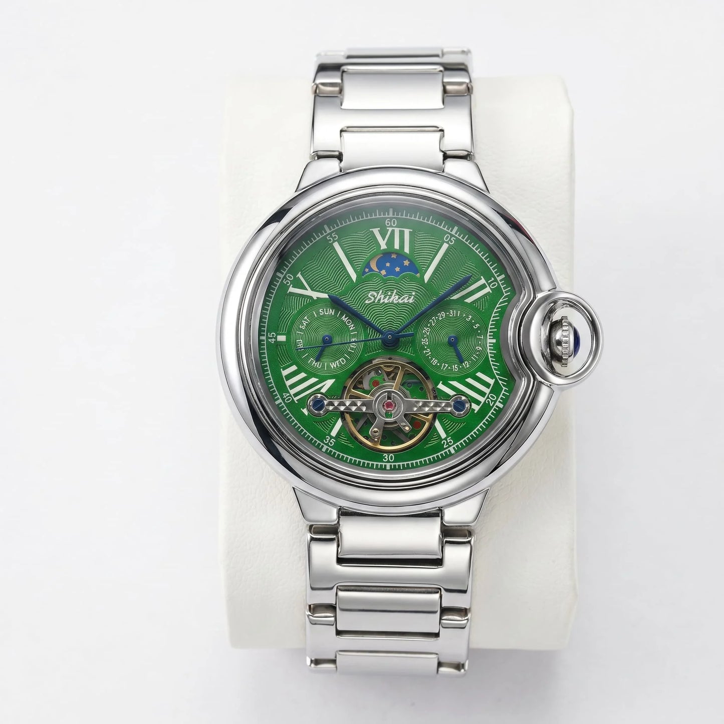 Mens Quartz Watch Stainless Steel Business Dress Wristwatch Roman Numeral Dial Daily Waterproof Gift Watch for Men