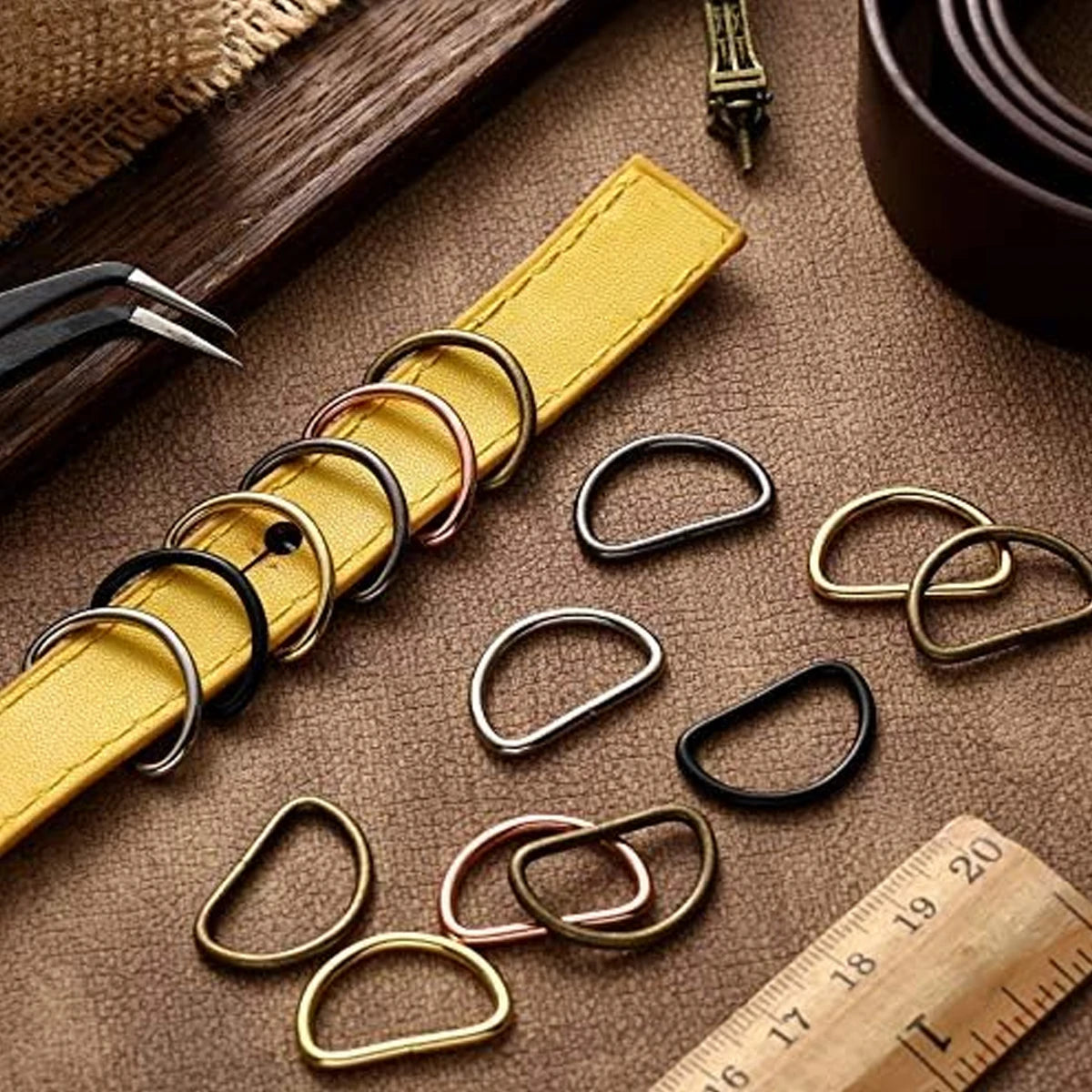 30/60/100Pcs D-ring buckle stainless steel semi-circular D-ring adjustable hardware bag belt process DIY accessories