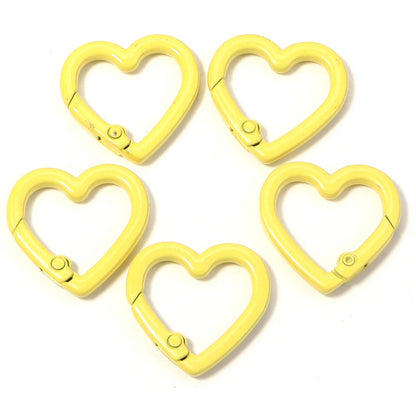 5pcs Alloy Heart Spring Clasps Snap Hooks Carabiner Keychain Clips Dolls/Label Connector For Jewelry Making DIY Accessories