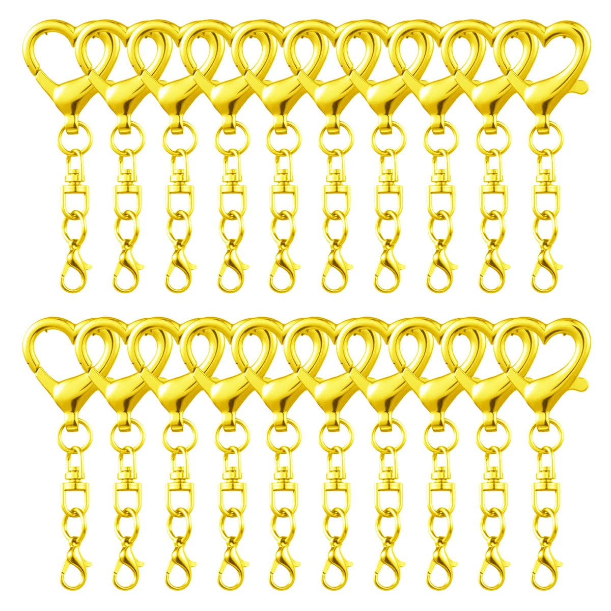 5/15/30Pcs Heart Shaped Swivel Clasp Spring Hanging Lobster Claw Snap Hook Clip Key Chains Findings for DIY Jewelry Making Craft