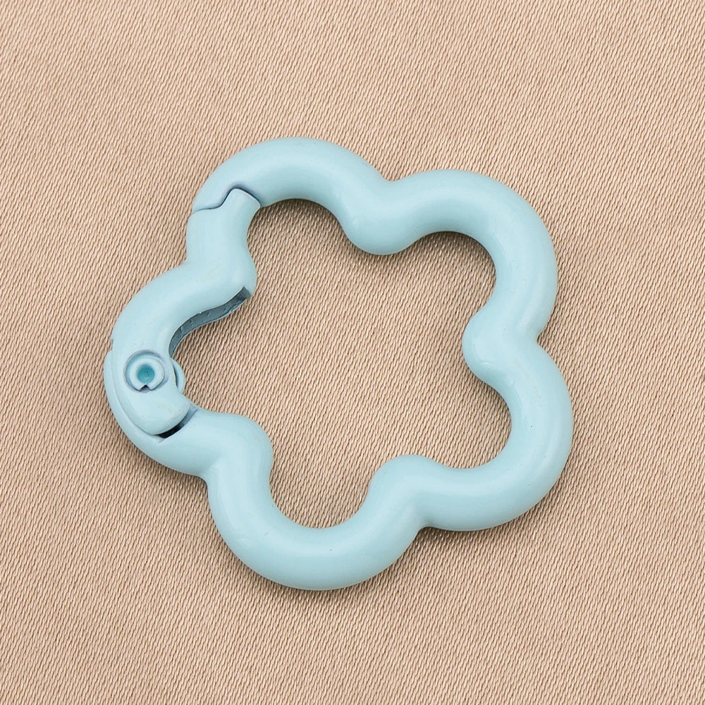 5/10pcs Colorful Flower-shaped Alloy Carabiner Rings Keychain Clip Spring Hook Hanging Buckle For DIY Jewelry Making Accessories