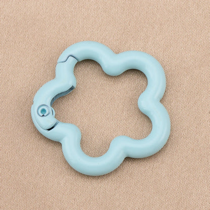5/10pcs Colorful Flower-shaped Alloy Carabiner Rings Keychain Clip Spring Hook Hanging Buckle For DIY Jewelry Making Accessories