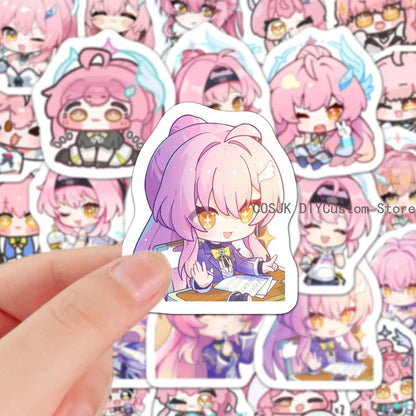 60Pcs Game Aemeath Wuthering Waves Q-version Anime Stickers Laptop Phone Suitcase Notebook Label Stationery Sticker Student Gift