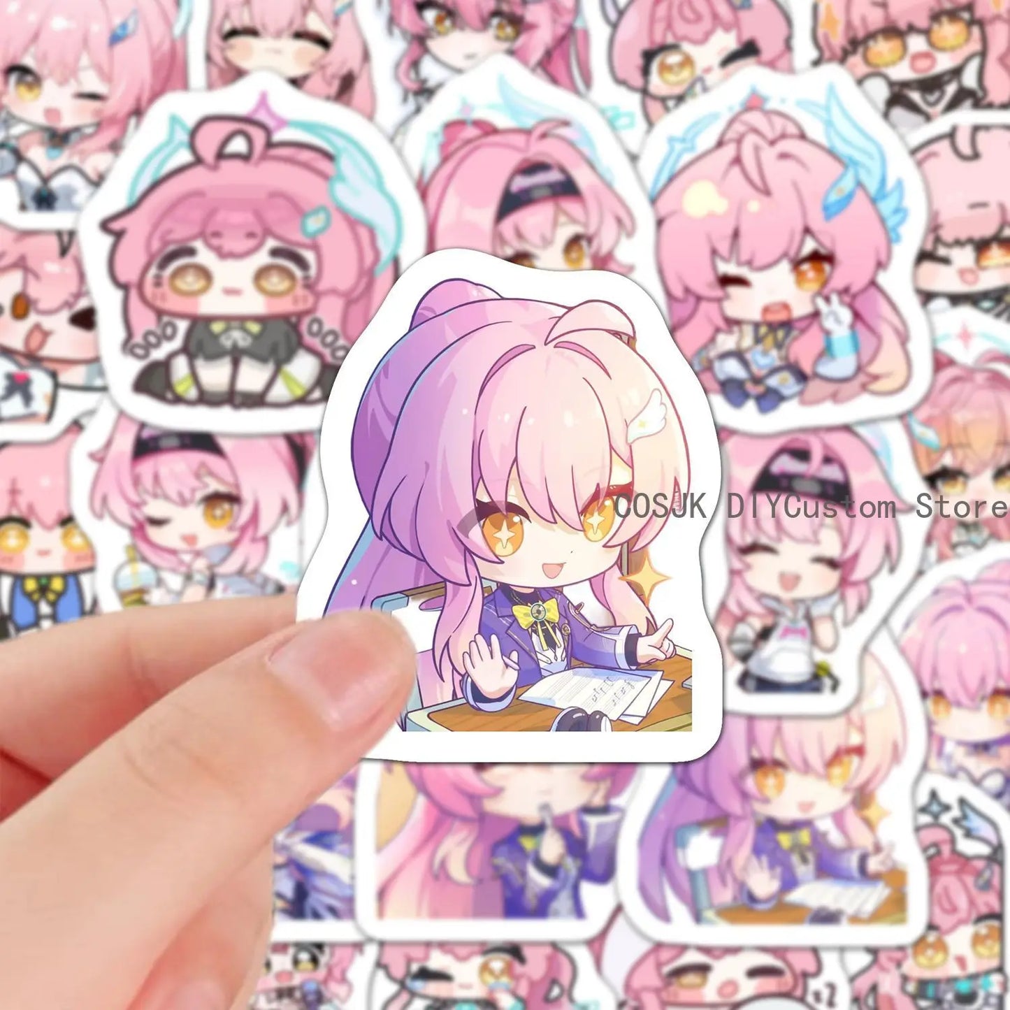 60Pcs Game Aemeath Wuthering Waves Q-version Anime Stickers Laptop Phone Suitcase Notebook Label Stationery Sticker Student Gift