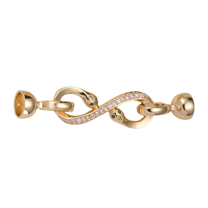 Juya DIY Women Beadwork Beads Pearls Jewlery Making Findings 18K Gold Plated Connector Fastener Lock Clasps Accessories Supplies