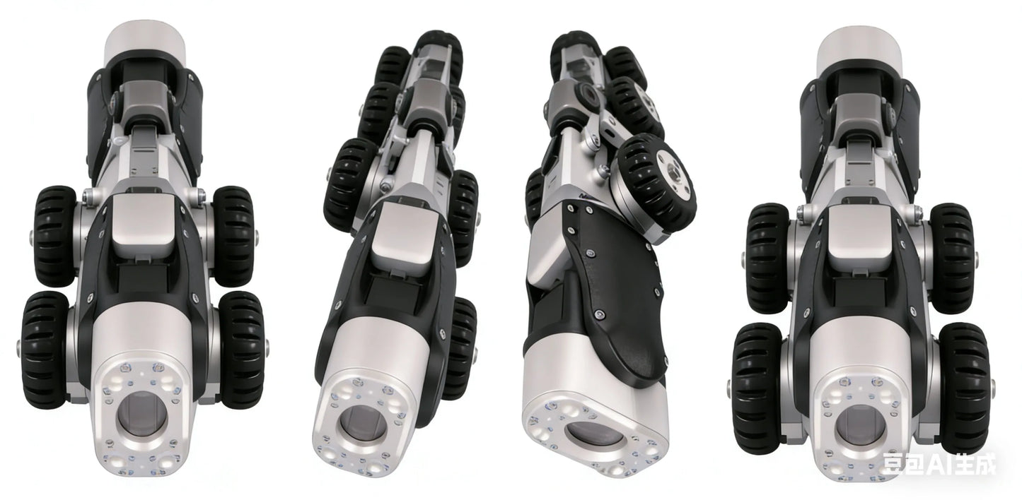 Wi-Fi Pipe Inspection Robot 10x Zoom & Pan/Tilt | Waterproof Underwater Crawler Camera for Sewer Drain Lines Management Software