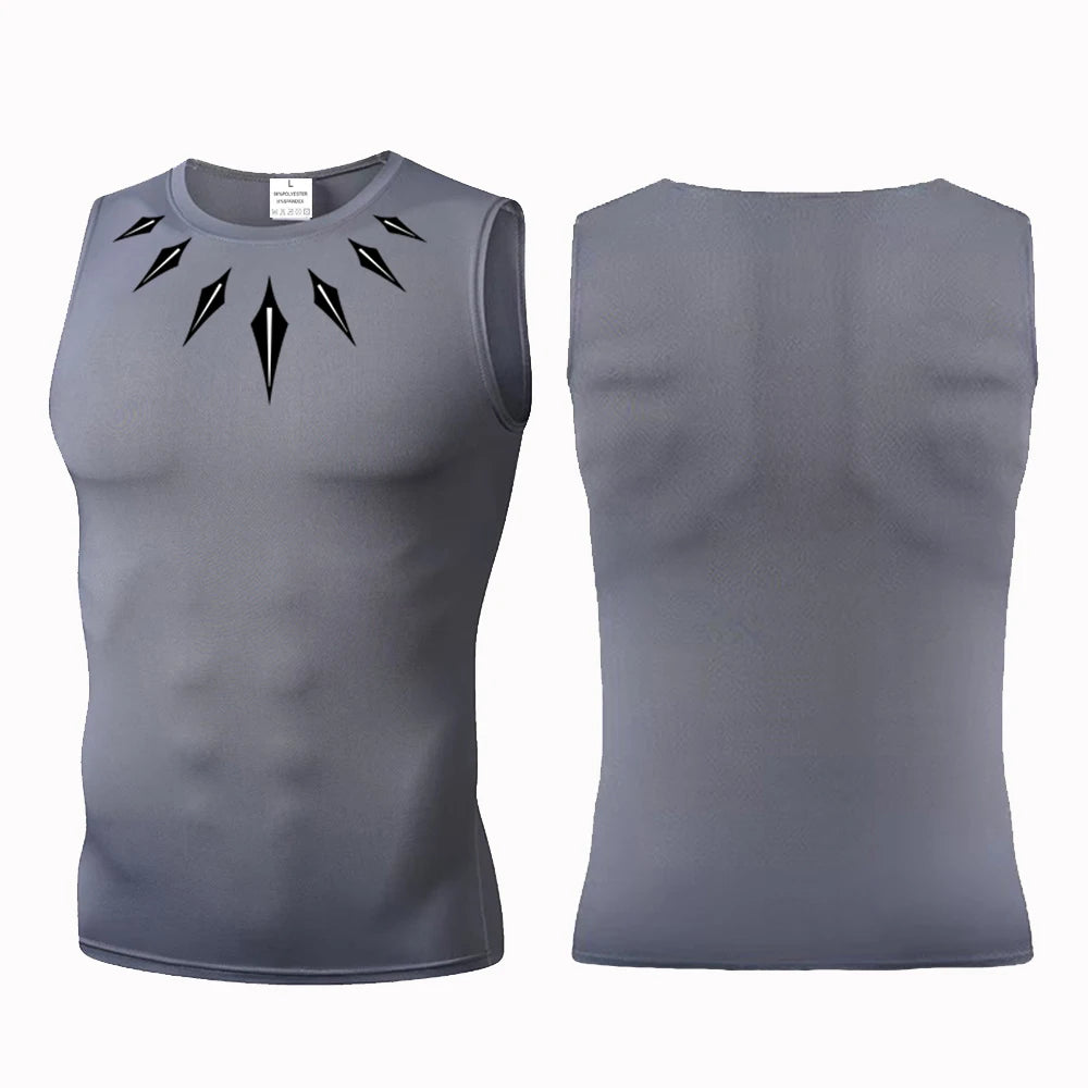 Men Quick Dry Running T-Shirts Compression Sleeveless Quick-drying Jersey training shirt Gym Mens Tank Top