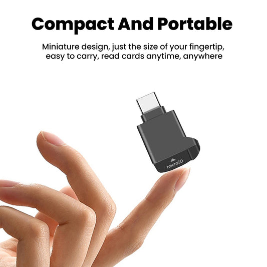 Type-C 2.0 Mini TF Card Reader External Storage Black Stretch for Memory Stick USB C 2.0 For Iphone 17 16  Mini TF Card Reader