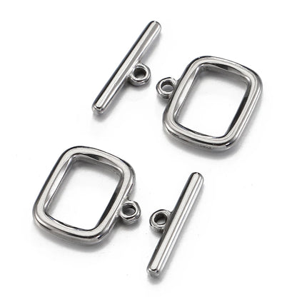4sets Stainless Steel OT Toggle Clasp Rectangle OT Connectors for Jewelry Making DIY Necklace Bracelets Hooks Supplies
