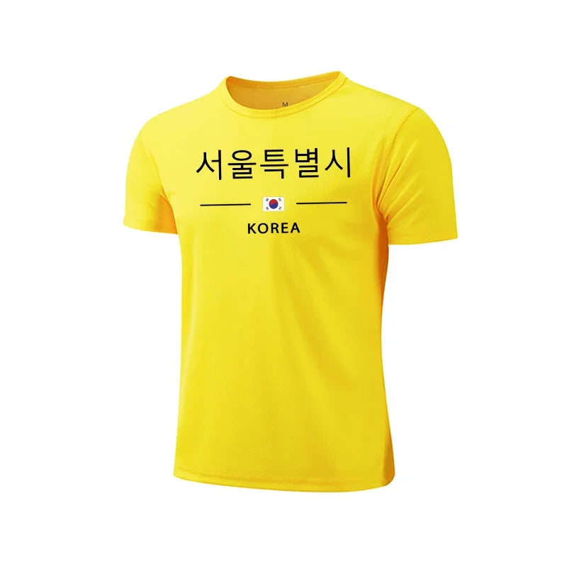 2026 Summer Mens T-shirt Print Casual Exercise Tops Outdoor Jogging Marathon Clothing Quick-Drying Mesh Tees Cycling Sportswear