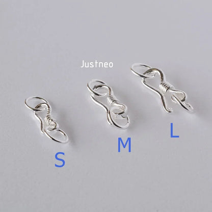 Sterling Silver S Hook & Eye Fish Clasp with Closed Jump Ring, for Necklace / Bracelet Jewelry diy Components