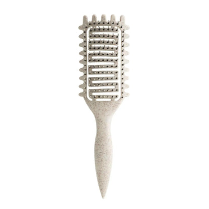 2025 Curl Defining Brush, Vented for Detangling, Shaping Curls, Less Pull (Beige)