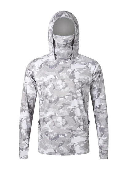 European and American men's summer new camouflage print soft breathable fishing suit long sleeved T-shirt outdoor casual top
