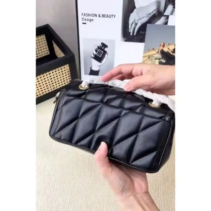 Sac à chaîne à motif diamant de haute qualité， sac messager à bandoulière， petit sac carré
