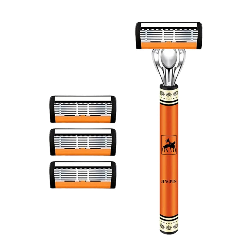 6-layer razor blade, men's stainless steel blade, classic water washed razor, sharp blade for clean shaving