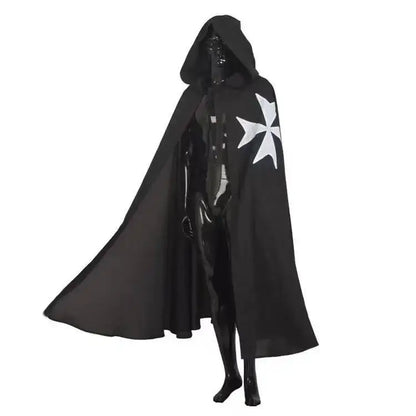 Medieval S-4XL Crusader Mens Knights Templar Tunic Cosplay Costumes Renaissance Halloween Surcoat Warrior Black Plague Cloak Top