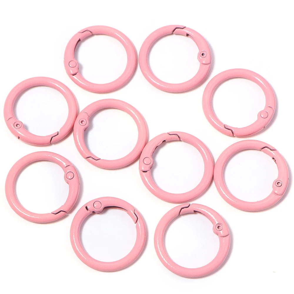 20Pcs/Lot Metal O Ring Spring Clasps Colorful Openable Round Carabiner Keychain Snap Hook Dog Chain Buckle DIY Jewelry Connector