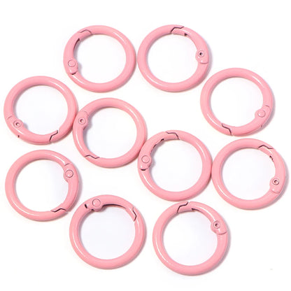 20Pcs/Lot Metal O Ring Spring Clasps Colorful Openable Round Carabiner Keychain Snap Hook Dog Chain Buckle DIY Jewelry Connector