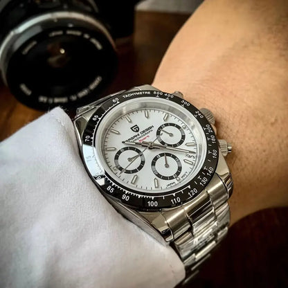 PAGANI DESIGN Top Men Business Watch Luxury Classic Quartz Wristwatch Chronograph Ceramic Bezel Waterproof Watches for Men Gift