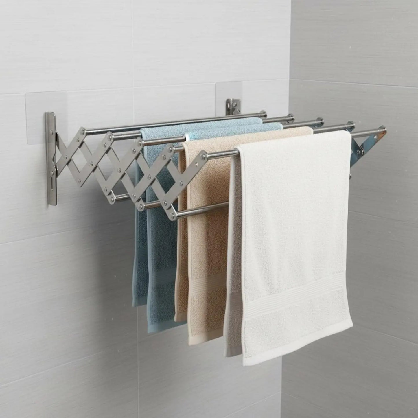 Retractable Towel Rack Multifunctional Stainless Steel Bathroom Rack Stainless Steel Towel Shelf Waterproof for Barbershop