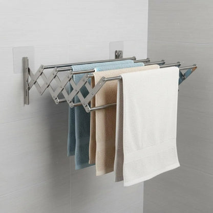 Retractable Towel Rack Multifunctional Stainless Steel Bathroom Rack Stainless Steel Towel Shelf Waterproof for Barbershop