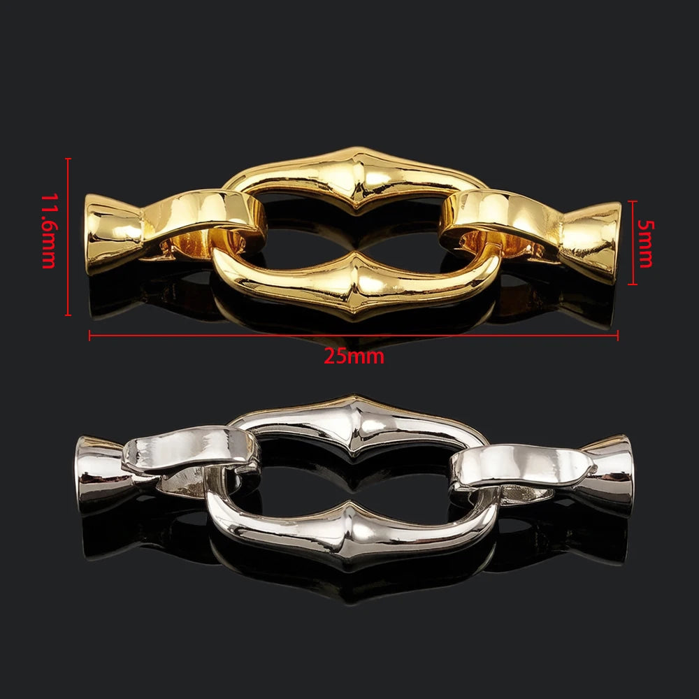 1 Pcs Copper Gold Color Plated Double-headed Bamboo Joint Buckle Pearl Necklace Bracelet Closing Buckle DIY Jewelry Accessories