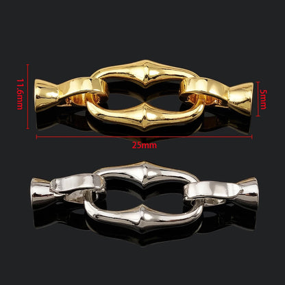 1 Pcs Copper Gold Color Plated Double-headed Bamboo Joint Buckle Pearl Necklace Bracelet Closing Buckle DIY Jewelry Accessories