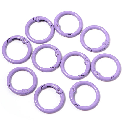 20Pcs/Lot Metal O Ring Spring Clasps Colorful Openable Round Carabiner Keychain Snap Hook Dog Chain Buckle DIY Jewelry Connector