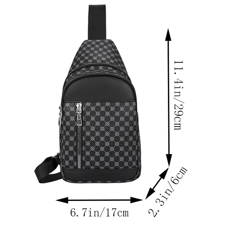 Neutral Style Functional Chest Bag for Women and Men with Patchwork Dot Design, Suitable for Business Single-Shoulder Bags