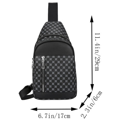 Neutral Style Functional Chest Bag for Women and Men with Patchwork Dot Design, Suitable for Business Single-Shoulder Bags